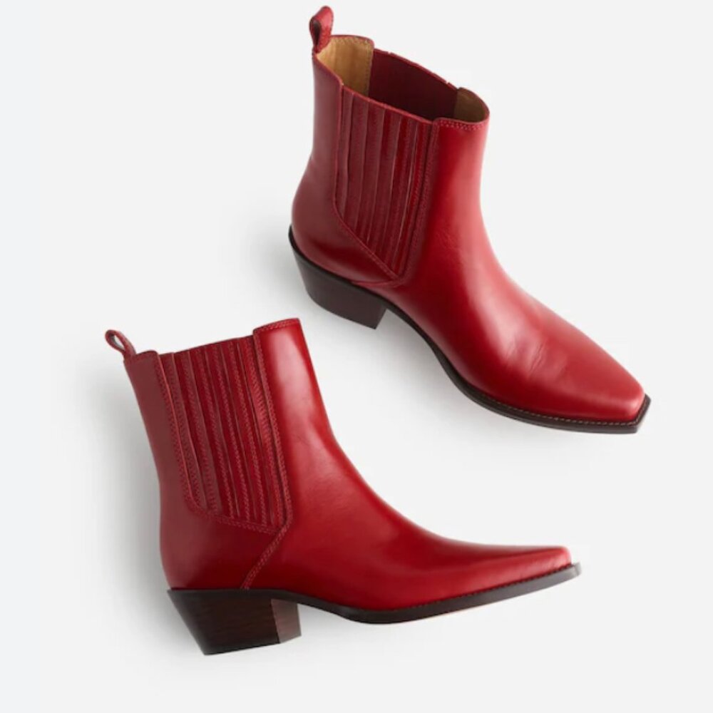 Madewell Ingrid Chelsea Boot in Bright Ember (Red) - Size 9.5